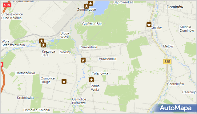 mapa Prawiedniki, Prawiedniki na mapie Targeo