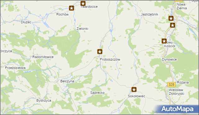 mapa Proboszczów, Proboszczów na mapie Targeo