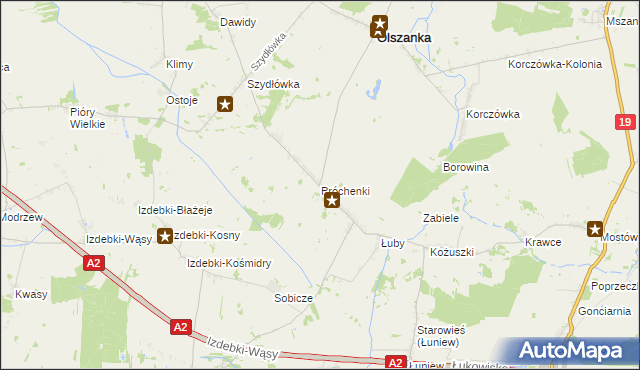 mapa Próchenki, Próchenki na mapie Targeo