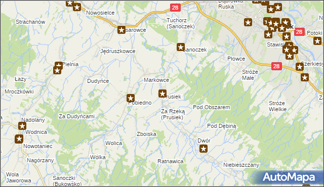 mapa Prusiek, Prusiek na mapie Targeo