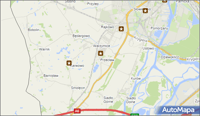 mapa Przecław gmina Kołbaskowo, Przecław gmina Kołbaskowo na mapie Targeo