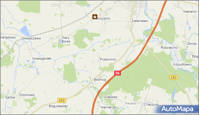 mapa Przećmino, Przećmino na mapie Targeo