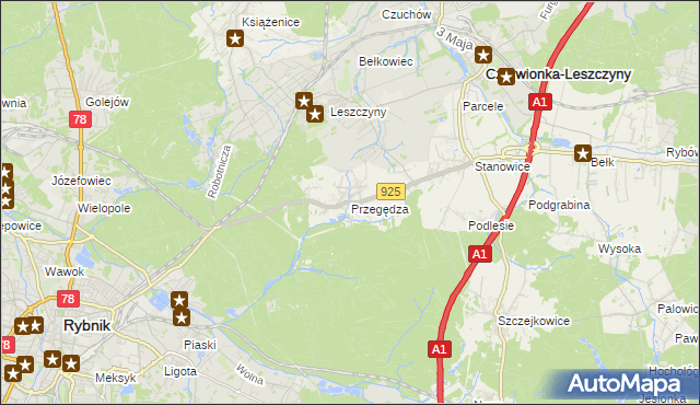 mapa Przegędza, Przegędza na mapie Targeo