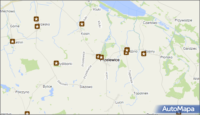 mapa Przelewice powiat pyrzycki, Przelewice powiat pyrzycki na mapie Targeo