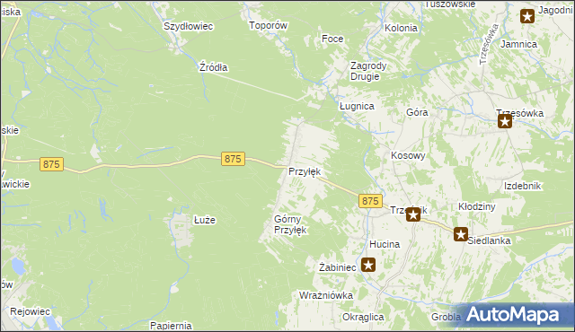 mapa Przyłęk gmina Niwiska, Przyłęk gmina Niwiska na mapie Targeo