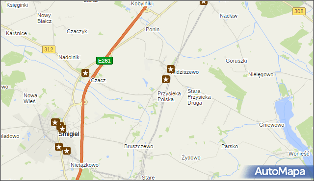 mapa Przysieka Polska, Przysieka Polska na mapie Targeo