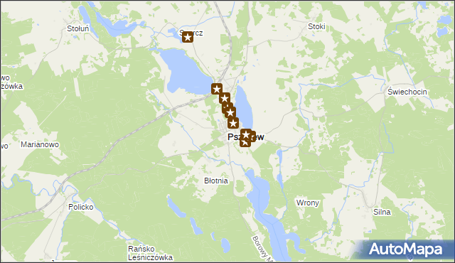 mapa Pszczew, Pszczew na mapie Targeo