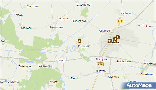 mapa Pudliszki, Pudliszki na mapie Targeo