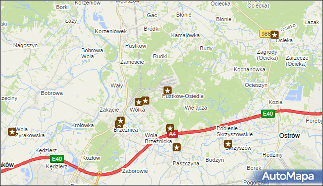 mapa Pustków-Osiedle, Pustków-Osiedle na mapie Targeo