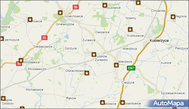 mapa Pustków Żurawski, Pustków Żurawski na mapie Targeo