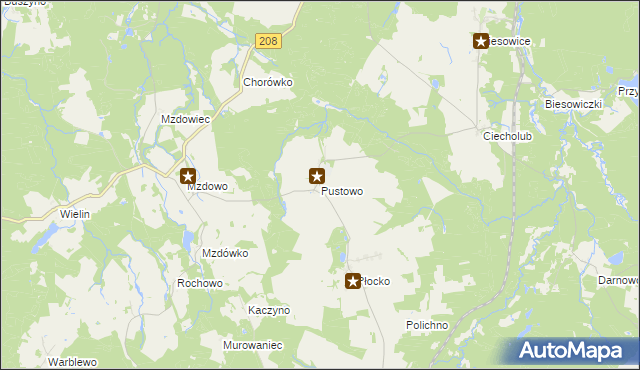 mapa Pustowo gmina Kępice, Pustowo gmina Kępice na mapie Targeo