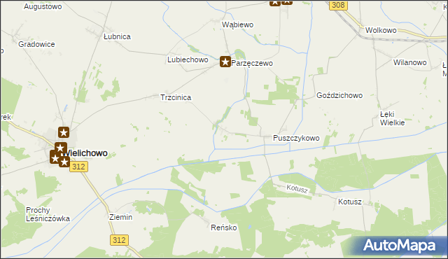 mapa Puszczykówiec, Puszczykówiec na mapie Targeo