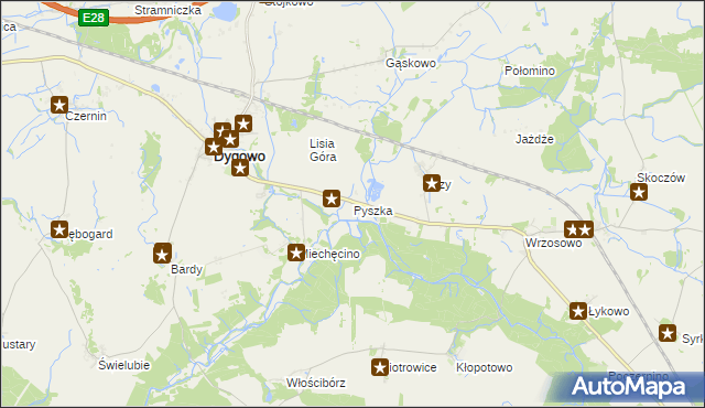 mapa Pyszka, Pyszka na mapie Targeo