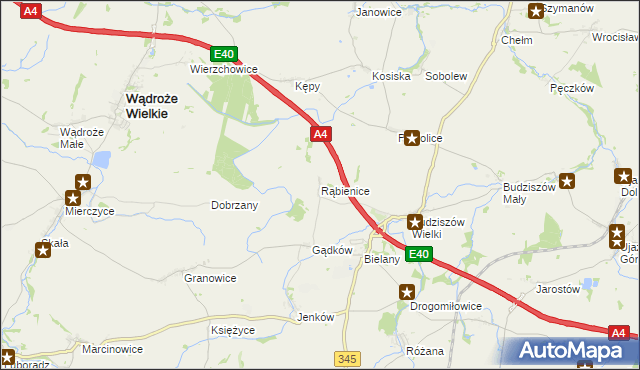 mapa Rąbienice, Rąbienice na mapie Targeo