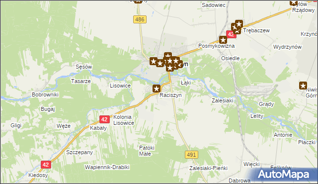 mapa Raciszyn, Raciszyn na mapie Targeo