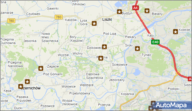 mapa Rączna, Rączna na mapie Targeo