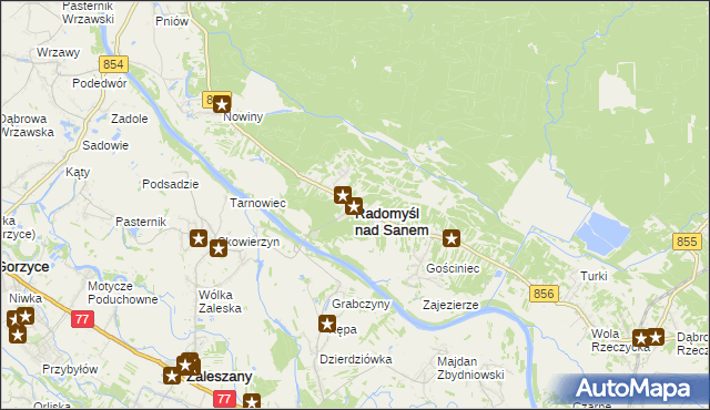 mapa Radomyśl nad Sanem, Radomyśl nad Sanem na mapie Targeo