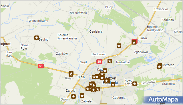 mapa Radowiec, Radowiec na mapie Targeo