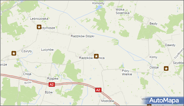 mapa Radzików Wielki, Radzików Wielki na mapie Targeo