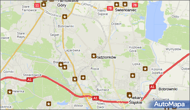 mapa Radzionków, Radzionków na mapie Targeo
