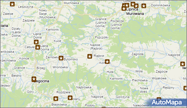 mapa Rajbrot, Rajbrot na mapie Targeo