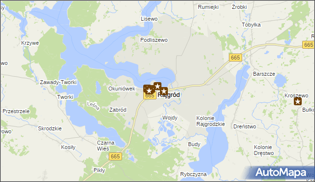 mapa Rajgród powiat grajewski, Rajgród powiat grajewski na mapie Targeo