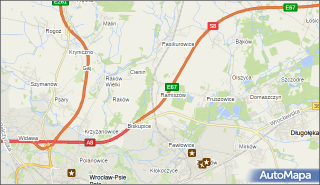 mapa Ramiszów, Ramiszów na mapie Targeo