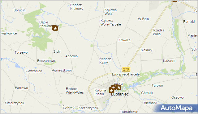 mapa Redecz Kalny, Redecz Kalny na mapie Targeo