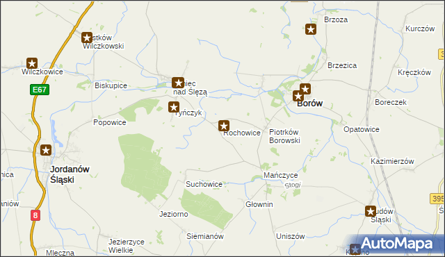 mapa Rochowice, Rochowice na mapie Targeo