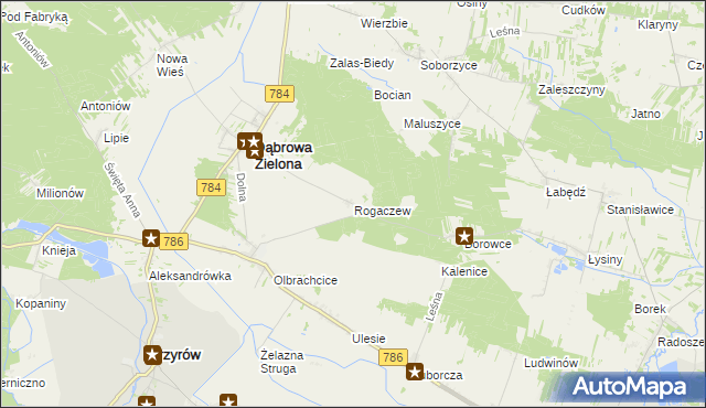 mapa Rogaczew, Rogaczew na mapie Targeo