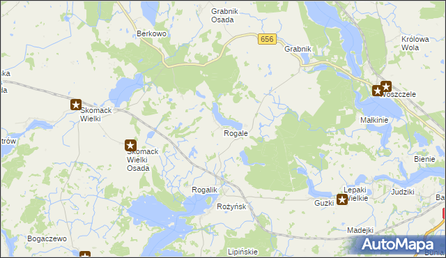 mapa Rogale gmina Stare Juchy, Rogale gmina Stare Juchy na mapie Targeo