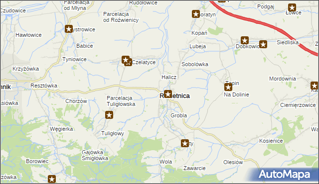 mapa Rokietnica powiat jarosławski, Rokietnica powiat jarosławski na mapie Targeo