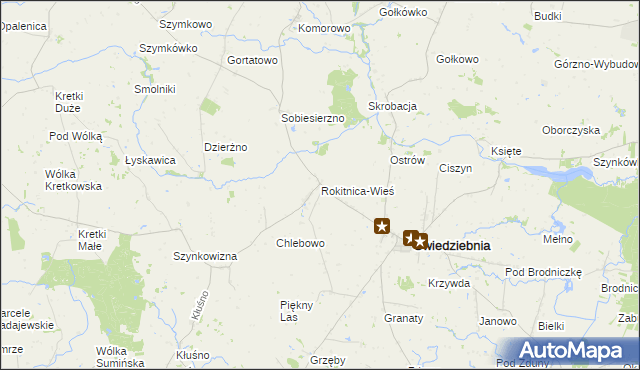 mapa Rokitnica-Wieś, Rokitnica-Wieś na mapie Targeo