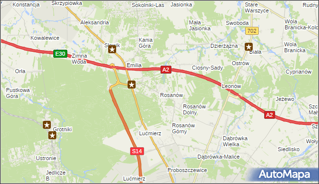 mapa Rosanów, Rosanów na mapie Targeo