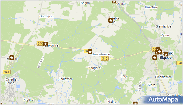 mapa Rościsławice, Rościsławice na mapie Targeo