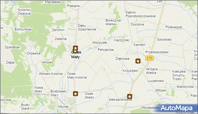 mapa Rosocha gmina Osiek Mały, Rosocha gmina Osiek Mały na mapie Targeo