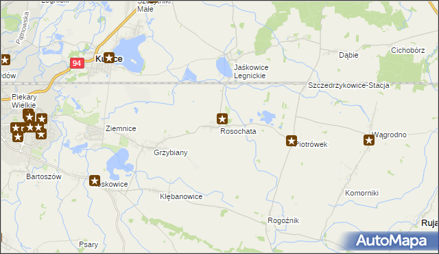 mapa Rosochata, Rosochata na mapie Targeo