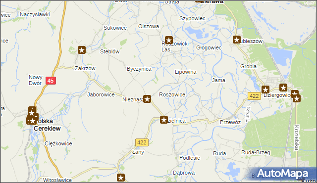 mapa Roszowice, Roszowice na mapie Targeo