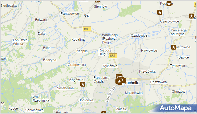 mapa Rozbórz Okrągły, Rozbórz Okrągły na mapie Targeo