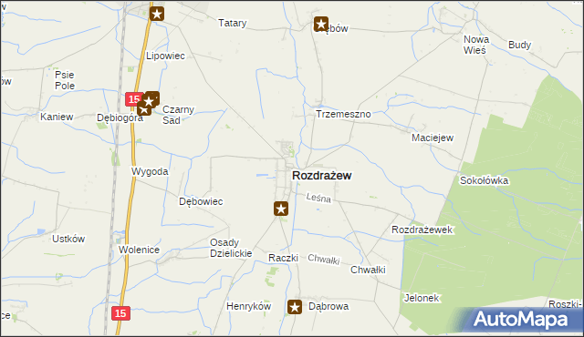 mapa Rozdrażew, Rozdrażew na mapie Targeo