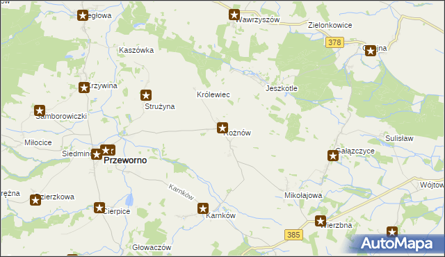 mapa Rożnów gmina Przeworno, Rożnów gmina Przeworno na mapie Targeo