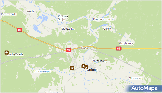 mapa Ruda gmina Gródek, Ruda gmina Gródek na mapie Targeo