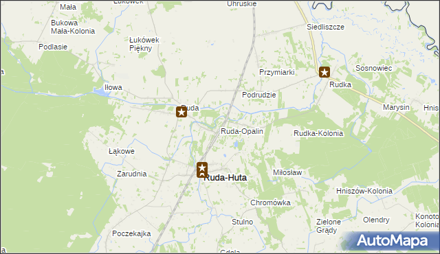 mapa Ruda-Opalin, Ruda-Opalin na mapie Targeo
