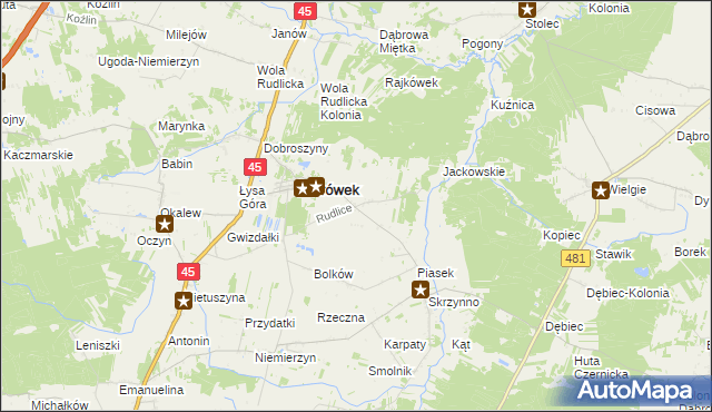 mapa Rudlice, Rudlice na mapie Targeo
