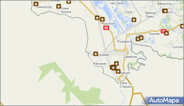 mapa Rudyszwałd, Rudyszwałd na mapie Targeo