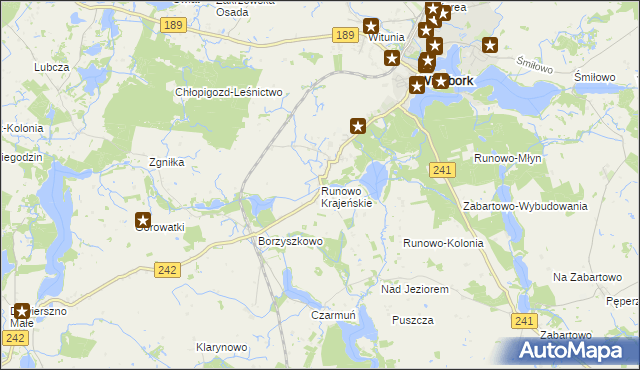 mapa Runowo Krajeńskie, Runowo Krajeńskie na mapie Targeo