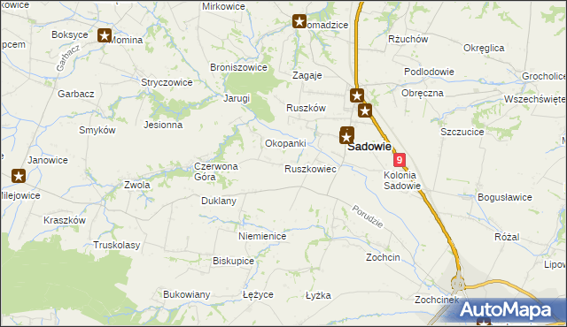 mapa Ruszkowiec, Ruszkowiec na mapie Targeo