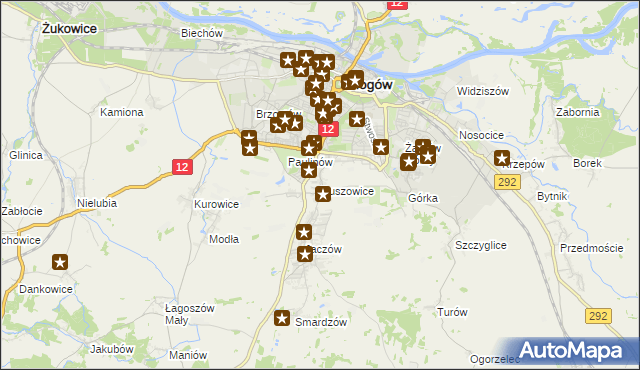 mapa Ruszowice gmina Głogów, Ruszowice gmina Głogów na mapie Targeo