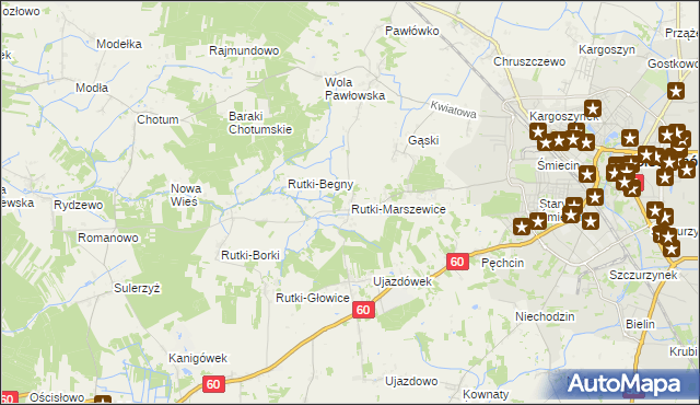 mapa Rutki-Marszewice, Rutki-Marszewice na mapie Targeo