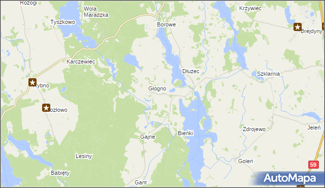 mapa Rutkowo gmina Piecki, Rutkowo gmina Piecki na mapie Targeo